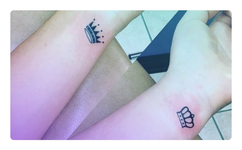 King and Queen crown tattoos