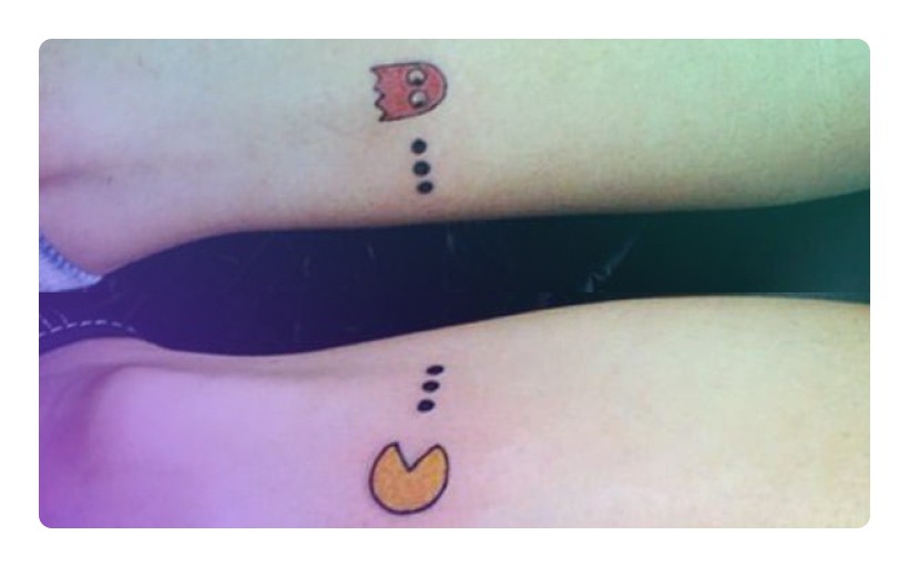 Pacman tattoos for a couple